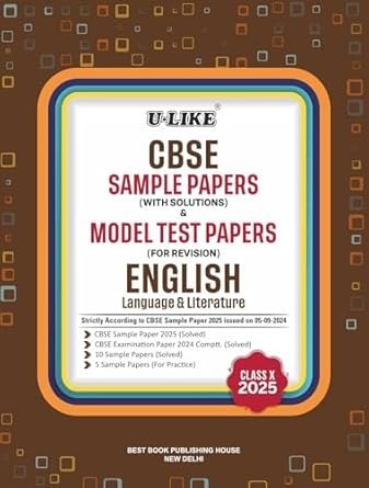ULike ENGLISH LANGUAGE AND LITERATURE Sample Papers (With Solutions) & Model Test Papers (For Revision) 2026-27 - Class 10  CBSE