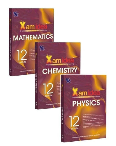 Xam idea PHYSICS, CHEMISTRY, MATHEMATICS Class -12 | CBSE Board | Chapterwise Question Bank | Based on Revised CBSE Syllabus | NCERT Questions Included | 2026-27 Exam  [Set of 3 Books]