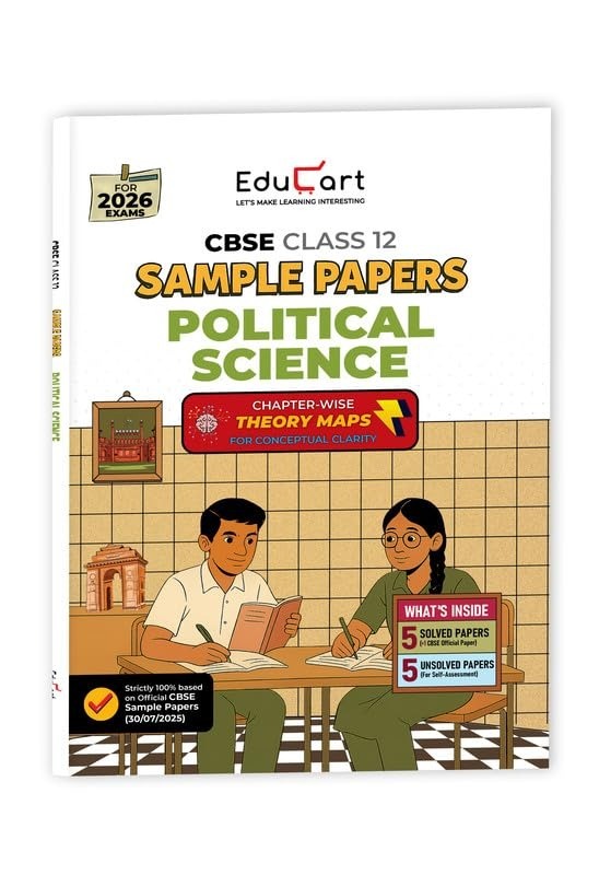 Educart POLITICAL SCIENCE Sample Papers 2026-27 - Class 12  (Based on Latest CBSE Sample Papers Released, for 2026 Exam)