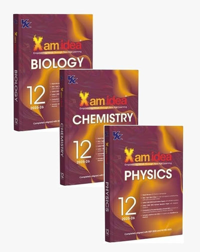Xam idea PHYSICS, CHEMISTRY, BIOLOGY Class - 12 | CBSE Board | Chapterwise Question Bank | Based on Revised CBSE Syllabus | NCERT Questions Included | 2026-27 Exams  [Set of 3 Books]