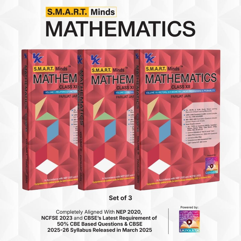 SMART Minds Mathematics - Parijat Jain [Set of 3 Books] - Class 12     CBSE [Session 2026-27]