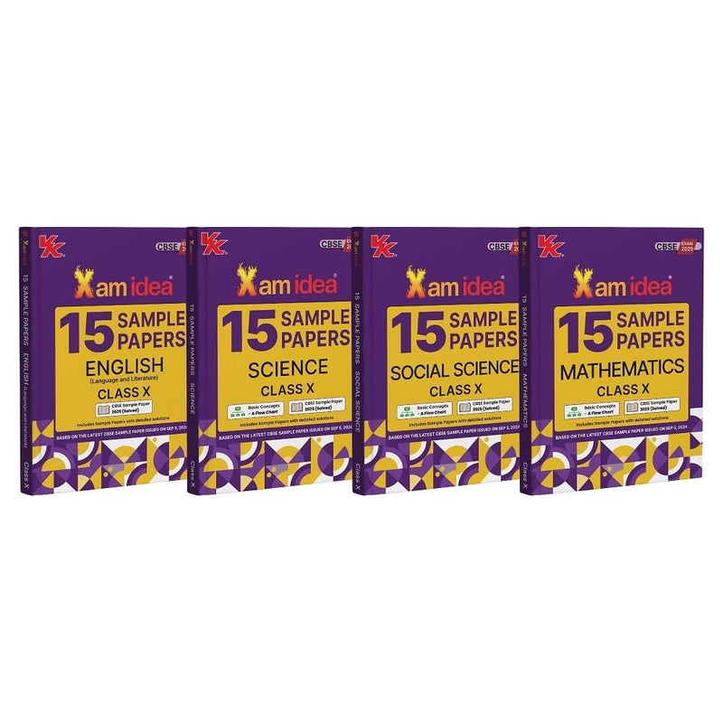 Xam Idea 15 Sample Papers (Maths, Science, Social Science, English Lang. & Lit.) - Class 10 (For 2025 Exam)  CBSE