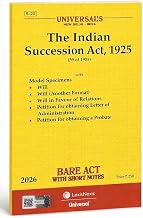 The Indian Succession Act, 1925 - Universal's Bare Act 2026 Edition cover