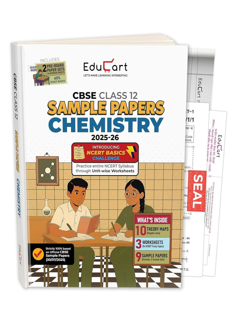 Educart CHEMISTRY Sample Papers 2026-27 - Class 12  (Based on Latest CBSE Sample Papers Released, for 2026 Exam)