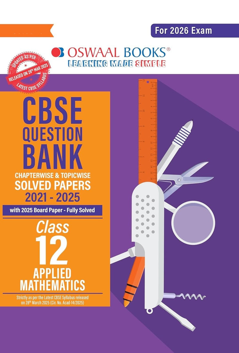 Oswaal APPLIED MATHEMATICS Question Bank Chapterwise and Topicwise Solved Papers [2026-27] - Class 12