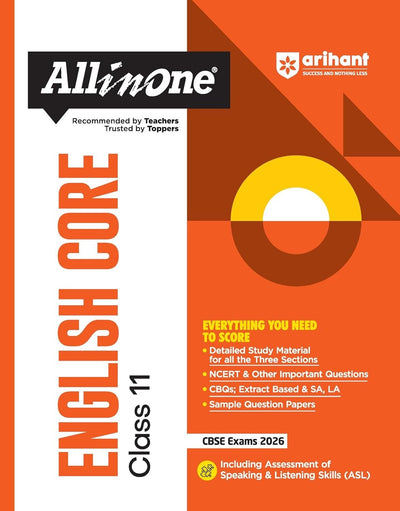 All In One ENGLISH CORE Based On Latest NCERT Syllabus | Mind map in each chapter | Clear & Concise Theory | Intext & Chapter Exercises | Sample Question Papers [2026-27] - Class 11