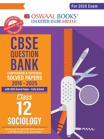 Oswaal SOCIOLOGY Question Bank Chapterwise and Topicwise Solved Papers [2026-27] - Class 12