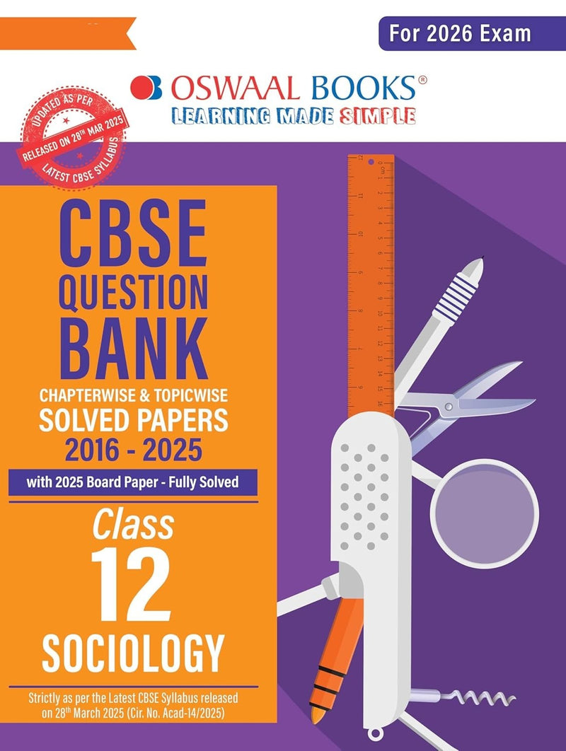 Oswaal SOCIOLOGY Question Bank Chapterwise and Topicwise Solved Papers [2026-27] - Class 12