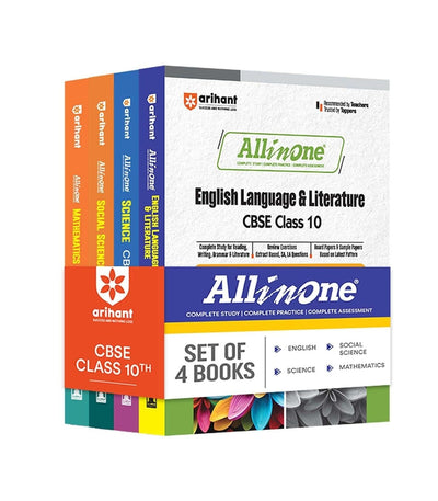 All In One - (English Language & Literature + Maths + Science + Social) | Mind map in each chapter | Clear & Concise Theory | Intext & Chapter Exercises | Sample Question Papers [2026-27] - Class 10  [Set of 4 Books]