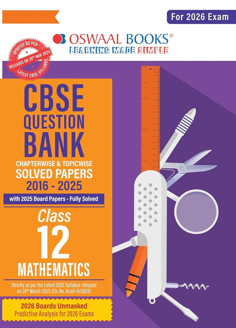 Oswaal MATHEMATICS Question Bank Chapterwise and Topicwise Solved Papers [2026-27] - Class 12