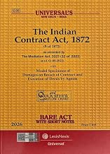 The Indian Contract Act, 1872 - Universal's Bare Act 2026 Edition cover