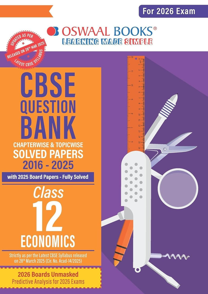 Oswaal ECONOMICS Question Bank Chapterwise and Topicwise Solved Papers [2026-27] - Class 12