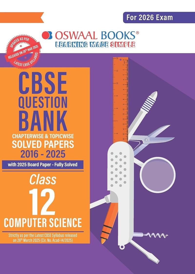 Oswaal COMPUTER SCIENCE Question Bank Chapterwise and Topicwise Solved Papers [2026-27] - Class 12