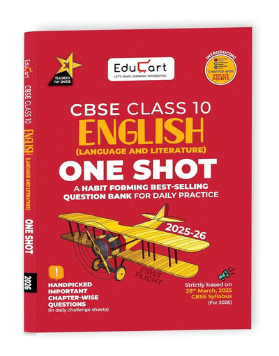 Educart ENGLISH (Language & Literature) One Shot Question Bank based on new syllabus (for 2026 Exams) -  Class 10