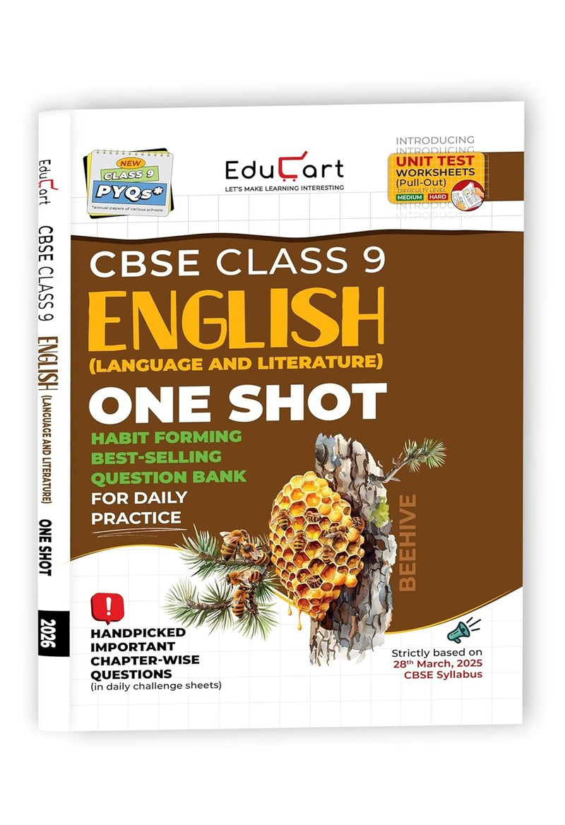 Educart ENGLISH (Language & Literature) One Shot Question Bank (for 2026 Exams) -  Class 9