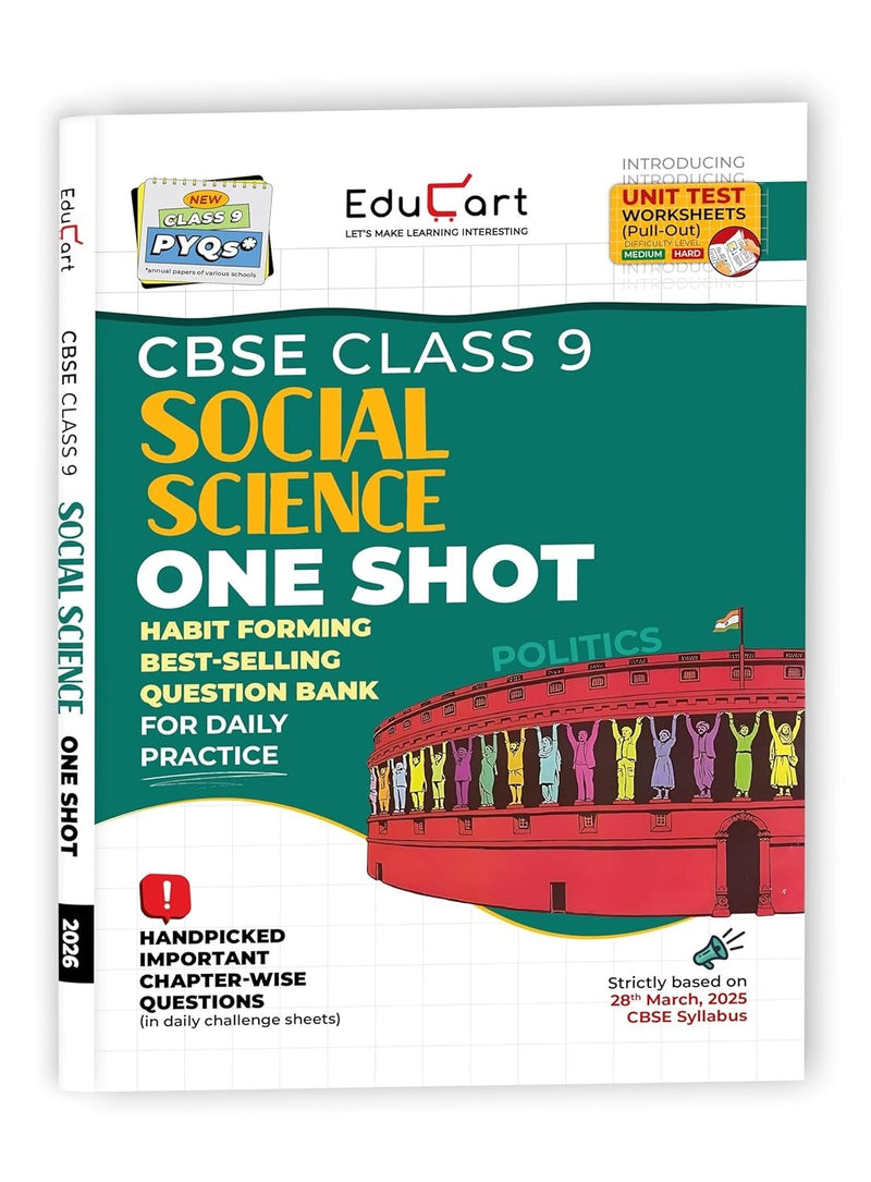Educart SOCIAL SCIENCE One Shot Question Bank (for 2026 Exams) -  Class 9