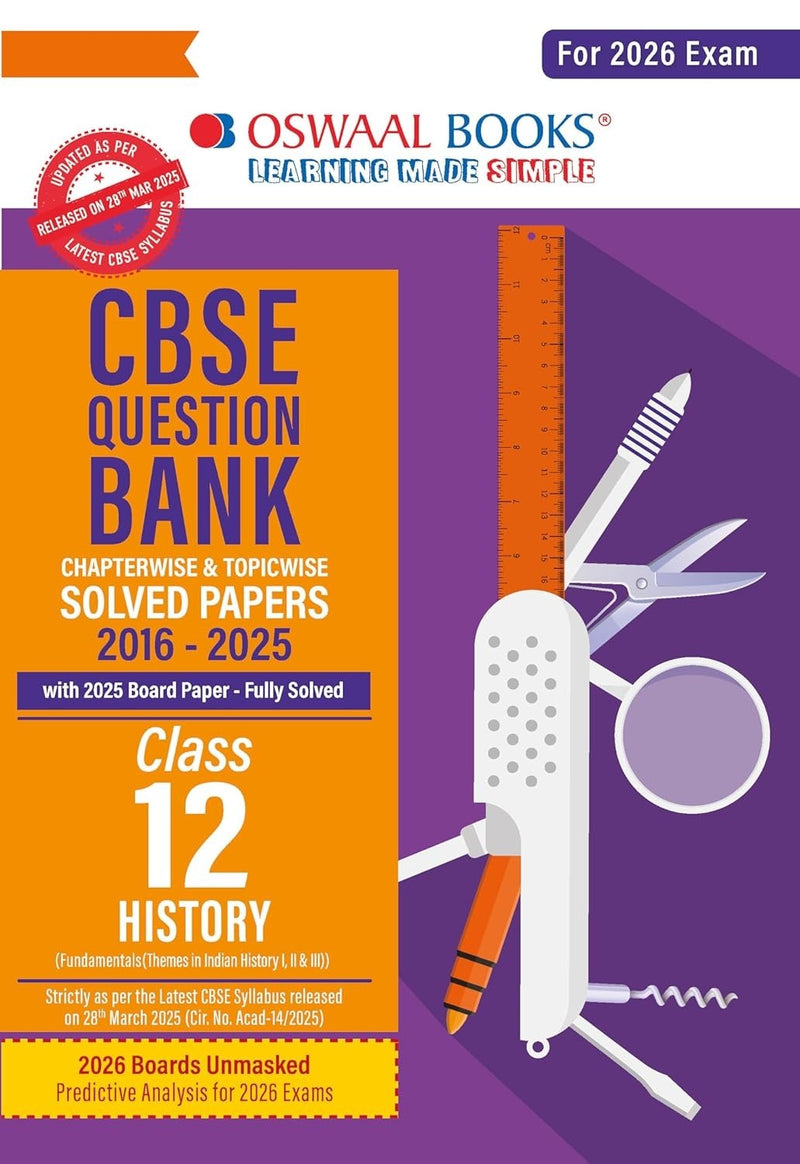 Oswaal HISTORY Question Bank Chapterwise and Topicwise Solved Papers [2026-27] - Class 12