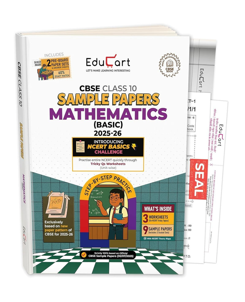 Educart MATHEMATICS (Basic) Sample Papers 2026-27 - Class 10  (Introducing exclusive step-by-step new practice concept on 2026 pattern)