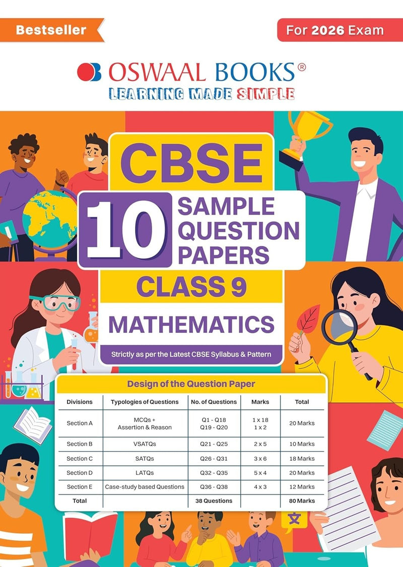 Oswaal MATHEMATICS Sample Question Papers | Strictly as per Latest Syllabus, Recommended by Topper's Includes Solved Papers, Mind Maps, Revision Notes & Competency-Based Qs - Class 9 [For 2026 Exam]