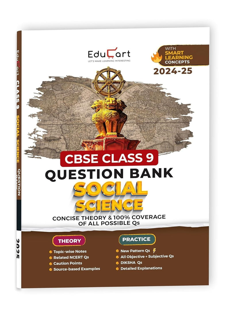 Educart SOCIAL SCIENCE Question Bank  (For 2025 Board Exams) - Class 9