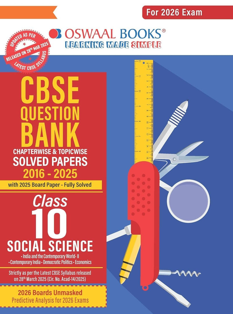 Oswaal SOCIAL SCIENCE - Question Bank, Chapterwise & Topicwise Solved papers [2026-27] - Class 10