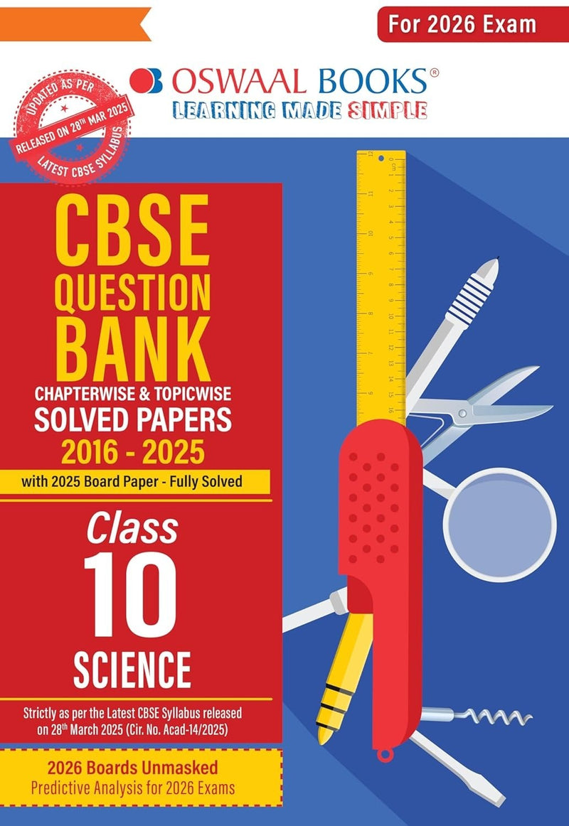 Oswaal SCIENCE - Question Bank, Chapterwise & Topicwise Solved papers [2026-27] - Class 10
