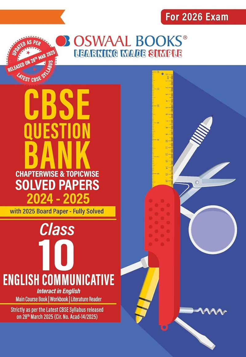 Oswaal ENGLISH COMMUNICATIVE Question Bank, Chapterwise & Topicwise Solved papers [2026-27] - Class 10