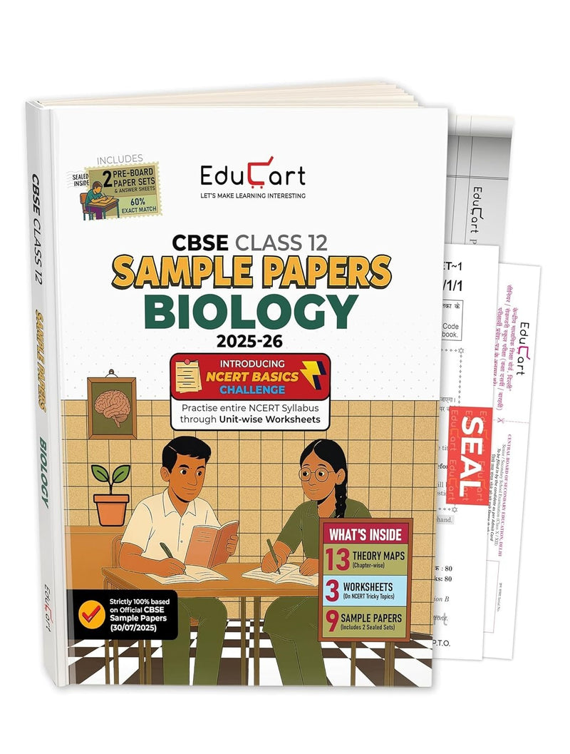 Educart BIOLOGY Sample Papers 2026-27 - Class 12  (Based on Latest CBSE Sample Papers Released, for 2026 Exam)