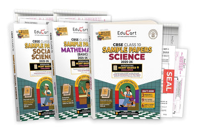 Educart SCIENCE, MATHS (STANDARD), SOCIAL SCIENCE (Set of 3 Books) Sample Papers 2026-27 - Class 10  (With exclusive CBSE Mock Booklets for 2026 Exam)