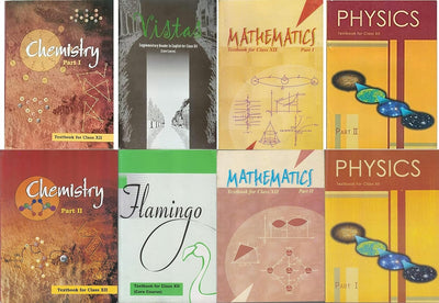 Class 12 - PCM-E (Physics, Chemistry, Maths, English) - Complete Set [Set of 8 Books] - Based on New Education Policy [Latest Edition] - FREE BINDING ON ALL BOOKS.