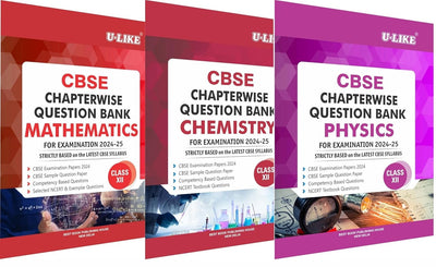 U-LIKE Class 12 Physics, Chemistry, Biology CBSE Chapterwise Question Bank Sample Papers 2026-27  [Set of 3 Books]
